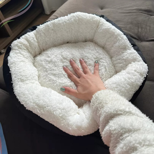 Caminha Pet Redonda Cachorro e Gato Cama Confortável Sherpa Inverno Pelo de Carneiro Pets