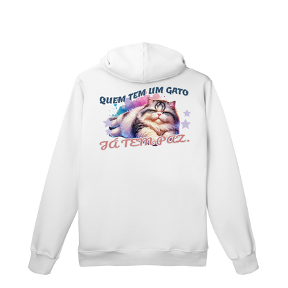 Quem tem um gato, já tem paz - Moletom Prime Canguru