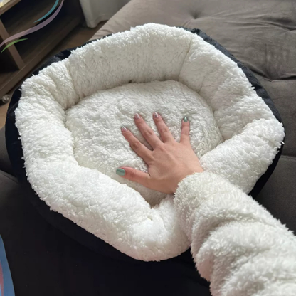 Caminha Pet Redonda Cachorro e Gato Cama Confortável Sherpa Inverno Pelo de Carneiro Pets